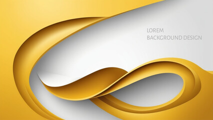 Poster - abstract modern yellow wave background
