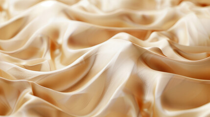 Wall Mural - Luxurious silky fabric with flowing folds in soft cream tones