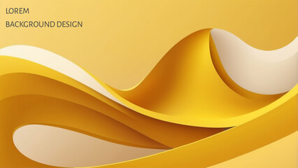 Poster - abstract modern yellow wave background