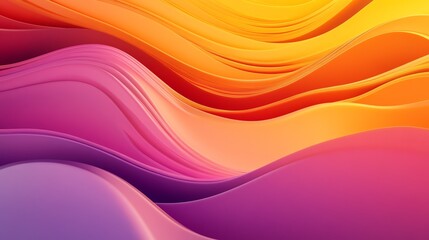 Poster - Vibrant Abstract Waves in Layers of Orange, Pink, and Purple Hues Create a Dynamic Visual Experience