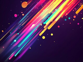 Poster - Colorful Streaks of Light Dance Across a Dark Background in a Vibrant Abstract Composition