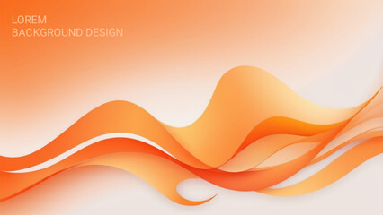 Poster - abstract shiny orange wave background