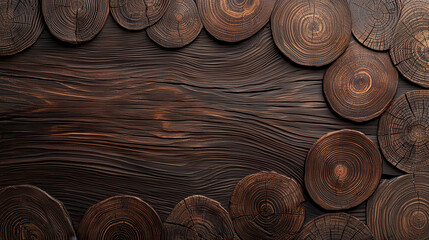 Poster - mesmerizing wood grain pattern featuring tree growth rings and textured surfaces creates rustic and natural ambiance. Perfect for backgrounds or design elements