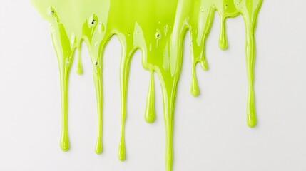 Aufkleber - Bright green paint dripping down a white surface creating interesting shapes