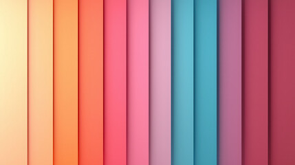 Poster - smooth and radiant pastel gradient background featuring vibrant colors in vertical stripes, creating cheerful and uplifting atmosphere