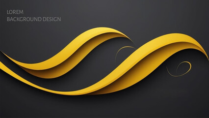 Poster - abstract vector background with yellow wave 