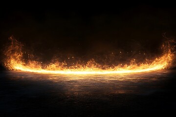 Wall Mural - a stunning visual of isolated, flickering flames against a black background, perfect for fiery visua