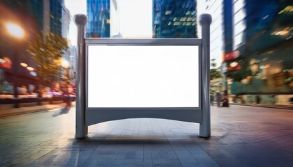 Blank billboard on the street. White blank screen billboard in the city for new product or presentation with empty space 