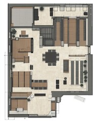Fototapete - Architectural Floor Plan: Modern Building Design.