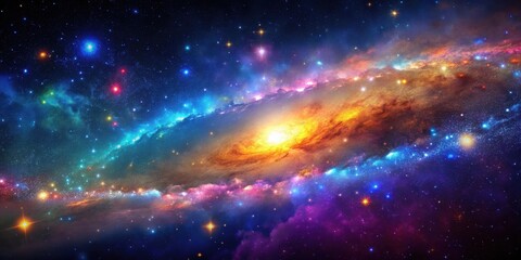 Wall Mural - vibrant galaxy with colorful stars shining brightly in the night sky, vibrant, galaxy, colorful, sta
