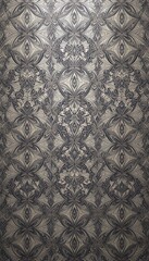 Poster - Intricate Floral Pattern Beige and Dark Brown Design