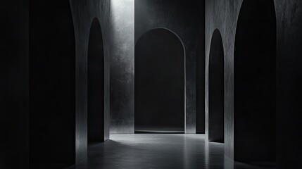 Poster - A dark, textured background with subtle lighting and an open area for text.