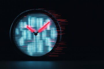 Poster - Dynamic clock display digital environment graphic design abstract close-up time concept visualization
