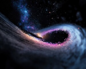 Wall Mural - Stunning Cosmic Vortex with Spaceship Journeying through Starscape