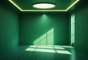 Wall Mural - Green Room Interior Design Sunlight Window Lighting