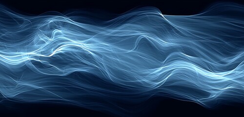 Wall Mural - an abstract blue wavy gradient background with grain and noise texture, perfect for headers, posters