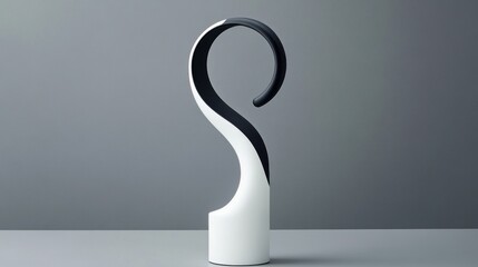 Poster - Elegant curved monochrome abstract sculpture.