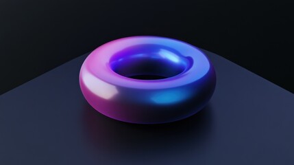 Poster - glowing torus on dark surface.