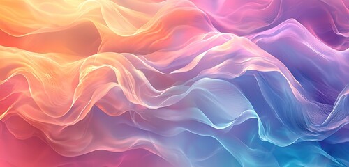 Wall Mural - an abstract pastel holographic blurred grainy gradient banner background, blending colorful digital 
