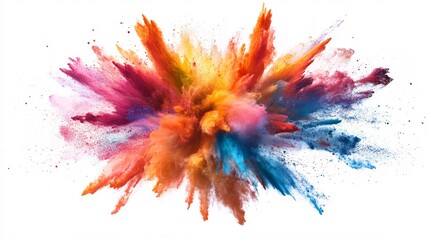 Aufkleber - Explosion of colorful powder creating a vibrant burst of paint
