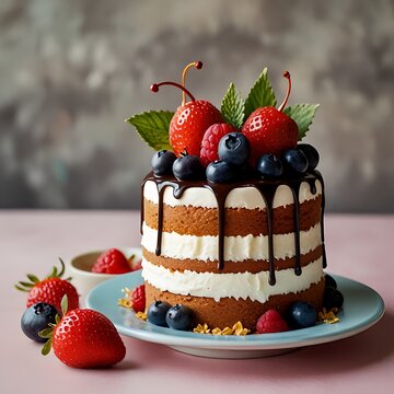 chocolate cake with strawberry