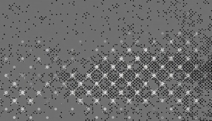 Poster - Abstract geometric pattern with gray background and black-white dots
