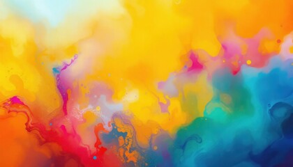 Poster - Vivid abstract colorful fluid art with vibrant swirls and gradients