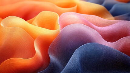 Wall Mural - Colorful fabric waves abstract background