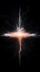 Wall Mural - Powerful Lightning Strike  Cosmic Energy Burst  Abstract Background