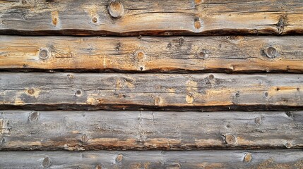 Aufkleber - Aged timber wall displaying grain, knots, and texture, creating a rustic backdrop