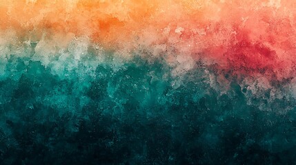 Wall Mural - an orange, teal, green, and pink abstract grainy gradient background with a noise texture effect, pe