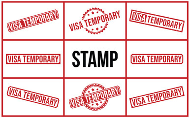 Wall Mural - VISA-TEMPORARY rubber stamp vector illustration on white background