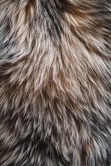 Poster - Silver fox fur close up showing the soft texture of the shiny hair