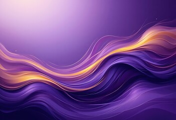 Poster - Abstract Purple and Gold Wavy Design