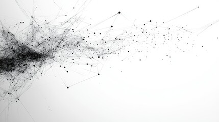 Poster - Abstract digital art showcasing a network of interconnected points and lines representing data flow, innovation, and technology in a minimalist style.