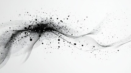 Poster - Abstract black and white wave design featuring elegant splashes and flowing lines, creating a dynamic visual with a modern touch for artistic expressions and backgrounds