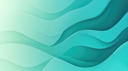 Poster - Soft and Fluid Abstract Background with Gentle Waves and Gradients in Teal Shades Representing Calmness and Serenity for Creative Projects