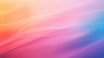 Poster - Soft Pastel Gradient Background with Gentle Waves Transitioning from Warm Orange to Cool Blue, Ideal for Modern Design Projects and Artistic Creations