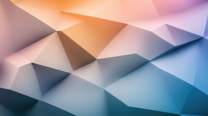 Poster - Abstract geometric background with soft pastel colors, featuring peaks and valleys, creating a dynamic and visually captivating texture for modern designs and artistic projects.
