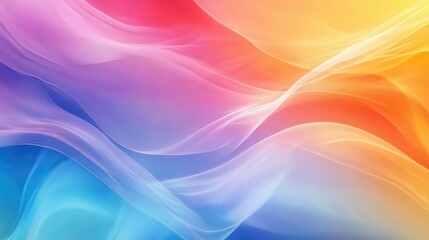 Poster - Abstract Background with Flowing Waves in Warm and Cool Colors, Featuring Soft Gradients and a Dreamy, Ethereal Atmosphere, Perfect for Artistic and Creative Projects