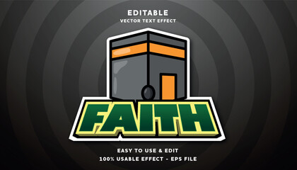 Poster - faith editable text effect with modern and simple style