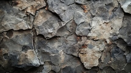 Poster - Detailed and Textured Close-Up of Natural Rock Surface Featuring Unique Patterns and Colors Suitable for Backgrounds, Textures, and Natural Themes in Artistic Projects
