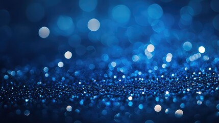Poster - Shimmering Blue Bokeh Background with Sparkling Glitter Effect and Soft Out-of-Focus Lights for Elegant and Dreamy Visuals in Various Applications