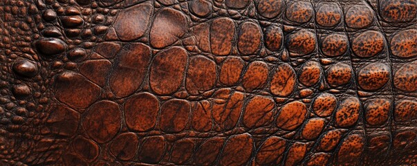 Poster - Close up of brown crocodile skin showing the texture and pattern of the scales