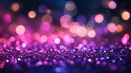 Poster - Vibrant Bokeh Lights in a Subtle Gradient of Pink, Purple, and Blue Colors Creating a Dreamy and Magical Atmosphere for Background Designs and Creative Projects