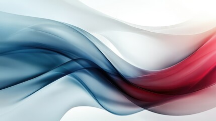 Poster - Elegant and Flowing Abstract Waves in Red, Blue, and White Tones, Perfect for Backgrounds, Textures, and Visual Projects with a Soft, Ethereal Feel