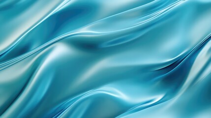Poster - Soft and Shimmering Blue Satin Fabric Texture Overlapping in Beautiful Waves with Elegant Reflections and Smooth Surface Ideal for Background or Textile Design