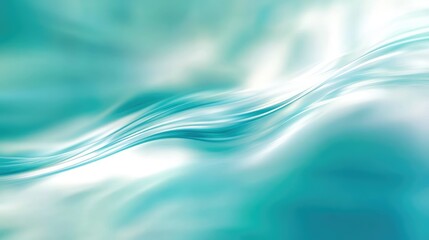 Poster - Soft Flowing Waves in Turquoise Hues with a Dreamy and Serene Feel, Perfect for Backgrounds and Designs Focusing on Calmness and Tranquility
