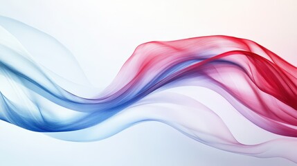 Poster - Abstract Flowing Waves in Shades of Blue and Red Creating a Soft, Ethereal Background for Creative Design Projects and Visual Artworks