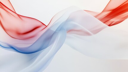 Poster - Fluid and Ethereal Abstract Background with Graceful Waves of Red, White, and Blue Tones to Create a Soft and Dreamy Atmosphere for Various Creative Projects